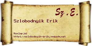 Szlobodnyik Erik névjegykártya